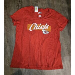 Chiefs Football Women's V Neck T Shirt Size XL